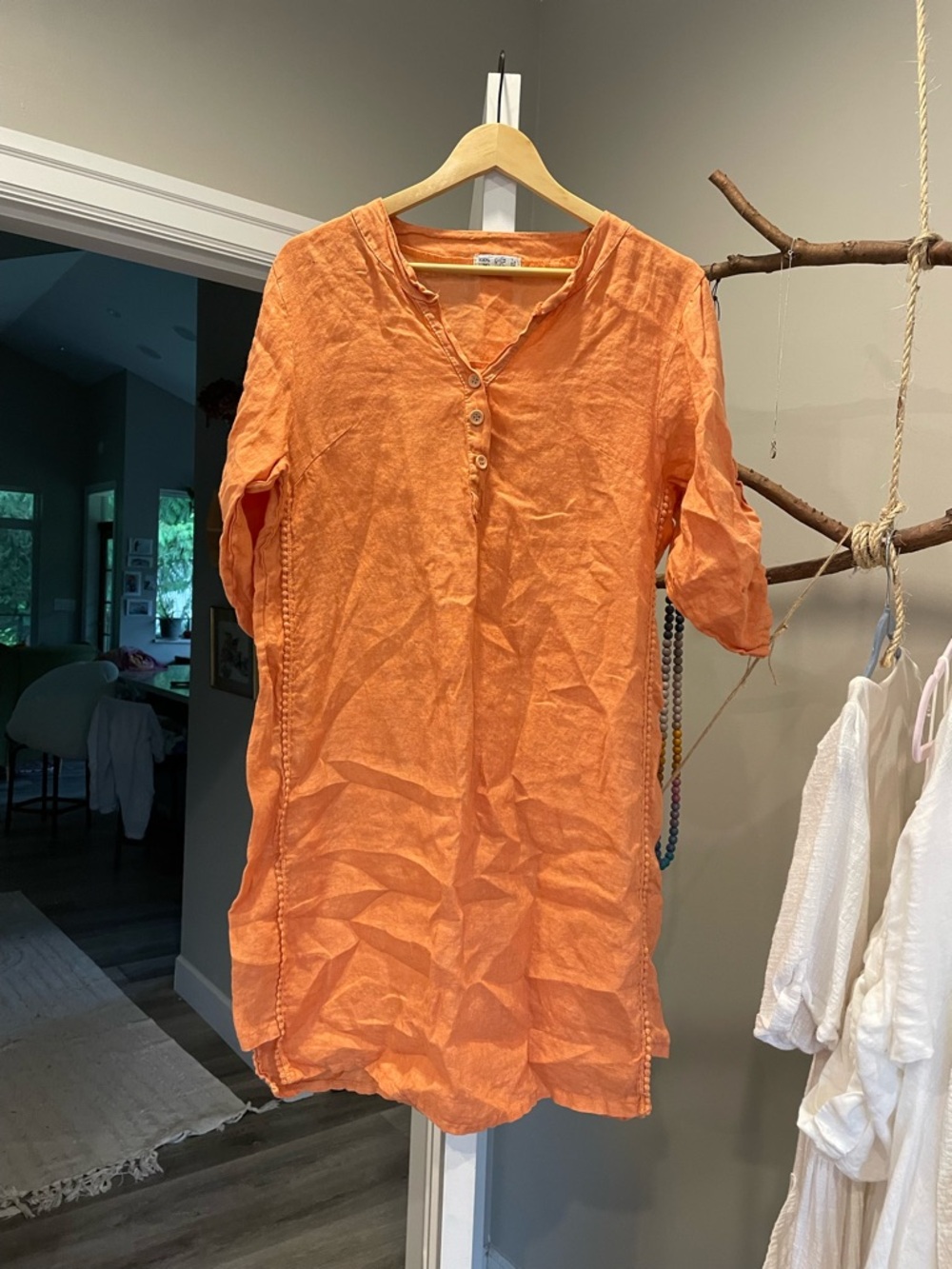 Lightweight Orange Linen Tunic/dress 23’ptp